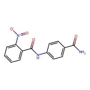 N-(4-carbamoylphenyl)-2-nitrobenzamide structure