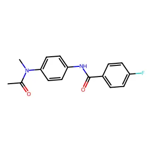 N-{4-[acetyl(methyl)amino]phenyl}-4-fluorobenzamide structure