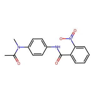 N-{4-[acetyl(methyl)amino]phenyl}-2-nitrobenzamide structure
