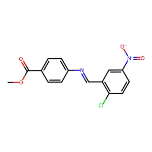methyl (E)-4-((2-chloro-5-nitrobenzylidene)amino)benzoate structure