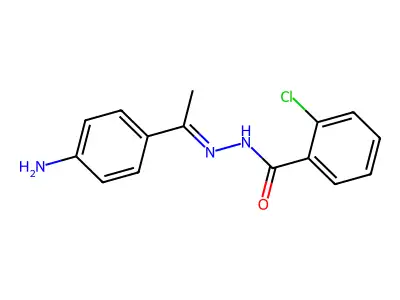 N-[1-(4-aminophenyl)ethylideneamino]-2-chlorobenzamide structure