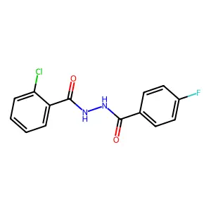 2-chloro-N'-(4-fluorobenzoyl)benzohydrazide structure
