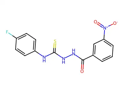 3-Nitrobenzoic acid 2-[[(4-fluorophenyl)amino]thioxomethyl]hydrazide structure