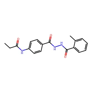 N-(4-{[2-(2-methylbenzoyl)hydrazino]carbonyl}phenyl)propanamide structure