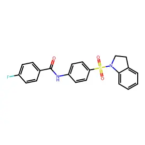 N-[4-(2,3-dihydro-1H-indol-1-ylsulfonyl)phenyl]-4-fluorobenzamide structure