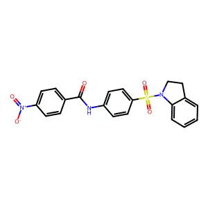 N-[4-(2,3-dihydro-1H-indol-1-ylsulfonyl)phenyl]-4-nitrobenzamide structure
