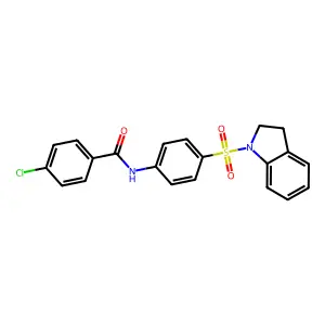 4-chloro-N-[4-(2,3-dihydro-1H-indol-1-ylsulfonyl)phenyl]benzamide structure