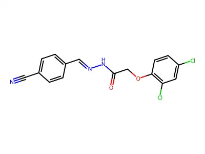 N'-(4-cyanobenzylidene)-2-(2,4-dichlorophenoxy)acetohydrazide structure