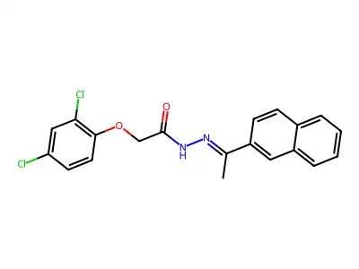 2-(2,4-dichlorophenoxy)-N'-[(1E)-1-(naphthalen-2-yl)ethylidene]acetohydrazide structure