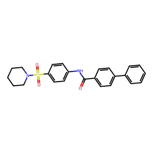 N-[4-(1-piperidinylsulfonyl)phenyl]-4-biphenylcarboxamide structure