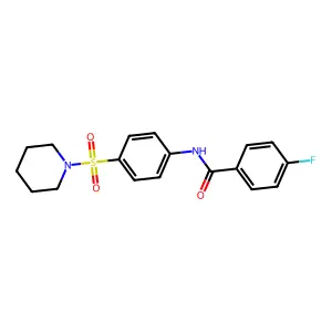 4-fluoro-N-(4-piperidin-1-ylsulfonylphenyl)benzamide structure