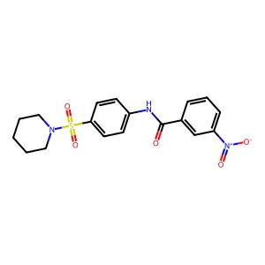 3-nitro-N-(4-piperidin-1-ylsulfonylphenyl)benzamide structure