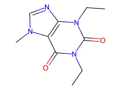 1,3-Diethyl-7-methylxanthine structure
