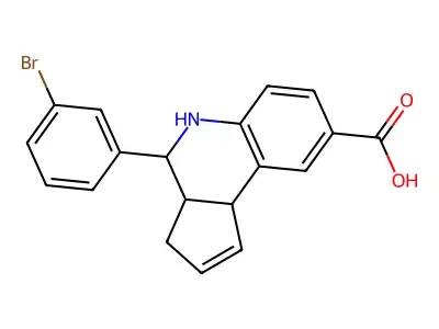 4-(3-bromophenyl)-3a,4,5,9b-tetrahydro-3H-cyclopenta[c]quinoline-8-carboxylic acid structure