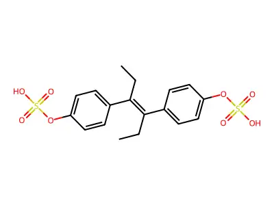 (E)-4,4'-(1,2-Diethylethylene)diphenyl bis(hydrogen sulphate) structure