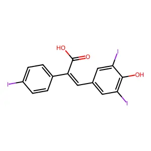 3-(4-Hydroxy-3,5-diiodophenyl)-2-(4-iodophenyl)prop-2-enoic acid structure
