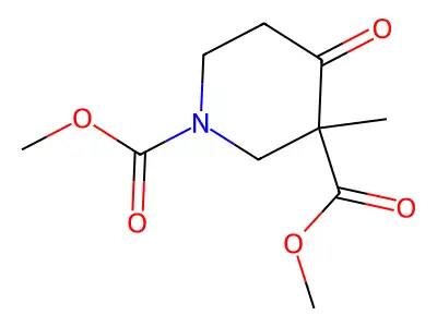 Dimethyl 3-methyl-4-oxopiperidine-1,3-dicarboxylate structure