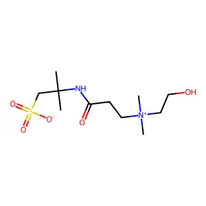 2-(3-((2-hydroxyethyl)dimethylammonio)propanamido)-2-methylpropane-1-sulfonate structure