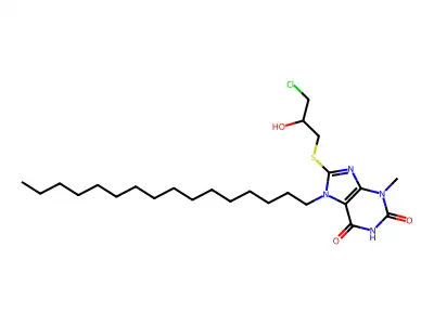 8-(3-Chloro-2-hydroxypropyl)sulfanyl-7-hexadecyl-3-methylpurine-2,6-dione structure