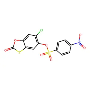 (6-Chloro-2-oxo-1,3-benzoxathiol-5-yl) 4-nitrobenzenesulfonate structure