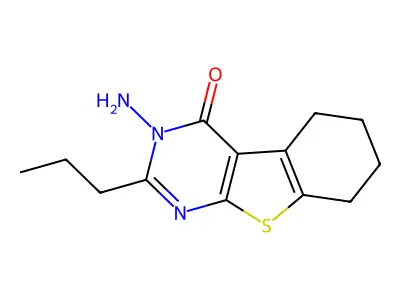 3-Amino-2-propyl-5,6,7,8-tetrahydro-[1]benzothiolo[2,3-d]pyrimidin-4-one structure