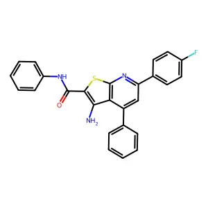 3-amino-6-(4-fluorophenyl)-N,4-diphenylthieno[2,3-b]pyridine-2-carboxamide structure