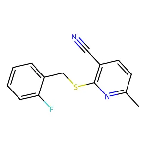 2-[(2-Fluorophenyl)methylsulfanyl]-6-methylpyridine-3-carbonitrile structure