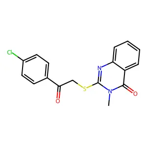 2-[2-(4-Chlorophenyl)-2-oxoethyl]sulfanyl-3-methylquinazolin-4-one structure