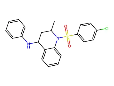 1-(4-chlorophenyl)sulfonyl-2-methyl-N-phenyl-3,4-dihydro-2H-quinolin-4-amine structure