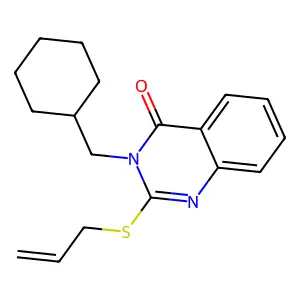 2-(allylsulfanyl)-3-(cyclohexylmethyl)-4(3H)-quinazolinone structure