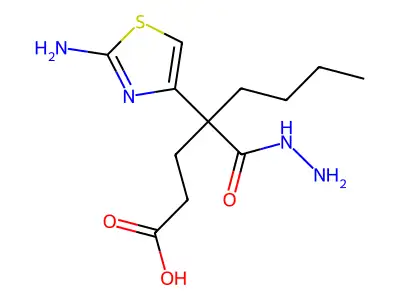 4-(2-Amino-1,3-thiazol-4-yl)-4-(hydrazinylcarbonyl)octanoic acid structure