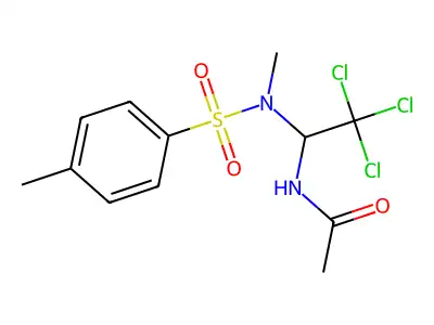 N-(2,2,2-trichloro-1-{methyl[(4-methylphenyl)sulfonyl]amino}ethyl)acetamide structure