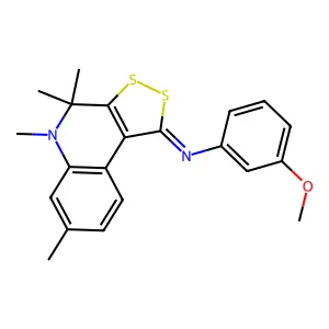 N-(3-methoxyphenyl)-4,4,5,7-tetramethyldithiolo[3,4-c]quinolin-1-imine structure