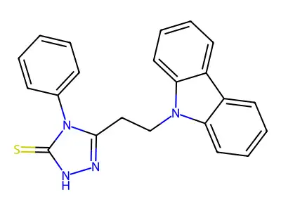 5-[2-(9H-carbazol-9-yl)ethyl]-4-phenyl-4H-1,2,4-triazole-3-thiol structure
