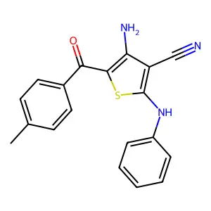 4-Amino-2-anilino-5-(4-methylbenzoyl)thiophene-3-carbonitrile structure