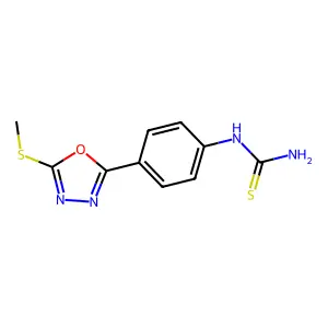 [4-(5-Methylsulfanyl-1,3,4-oxadiazol-2-yl)phenyl]thiourea structure
