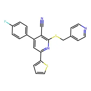 4-(4-Fluorophenyl)-2-[(4-pyridinylmethyl)sulfanyl]-6-(2-thienyl)nicotinonitrile structure
