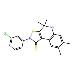 2-(3-chlorophenyl)-4,4,7,8-tetramethyl-5H-[1,2]thiazolo[5,4-c]quinoline-1-thione structure