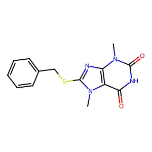 8-Benzylsulfanyl-3,7-dimethylpurine-2,6-dione structure