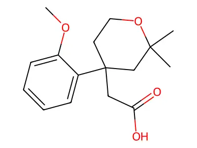 2-[4-(2-Methoxyphenyl)-2,2-dimethyloxan-4-yl]acetic acid structure