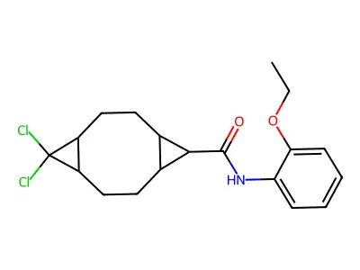 10,10-dichloro-N-(2-ethoxyphenyl)tricyclo[7.1.0.0~4,6~]decane-5-carboxamide structure