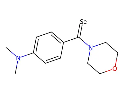 N,N-dimethyl-4-(morpholin-4-ylcarboselenoyl)aniline structure