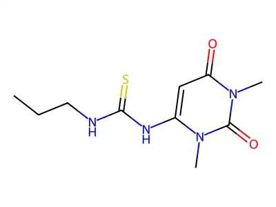 Thiourea, N-propyl-N'-(1,2,3,6-tetrahydro-1,3-dimethyl-2,6-dioxo-4-pyrimidinyl)- structure