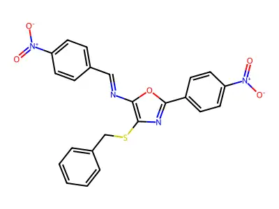 N-[4-benzylsulfanyl-2-(4-nitrophenyl)-1,3-oxazol-5-yl]-1-(4- structure