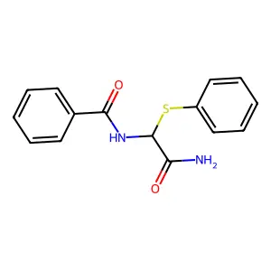 N-(2-氨基-2-氧代-1-苯硫基乙基)苯甲酰胺 structure