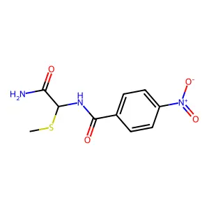 N-(2-amino-1-methylsulfanyl-2-oxoethyl)-4-nitrobenzamide structure