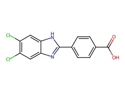 4-(5,6-dichloro-1H-benzimidazol-2-yl)benzoic acid structure