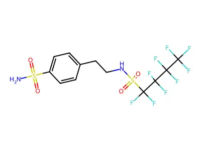 4-[2-(Nonafluorobutane-1-sulfonylamino)-ethyl]-benzenesulfonamide structure