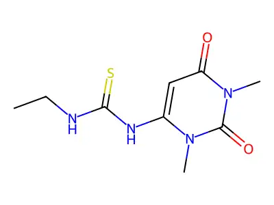 Thiourea, N-ethyl-N'-(1,2,3,6-tetrahydro-1,3-dimethyl-2,6-dioxo-4-pyrimidinyl)- structure