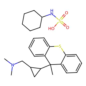 N,N-dimethyl-1-[2-(9-methylthioxanthen-9-yl)cyclopropyl]methanamine structure